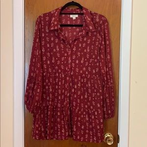 Style & Co Floral Button Down Blouse